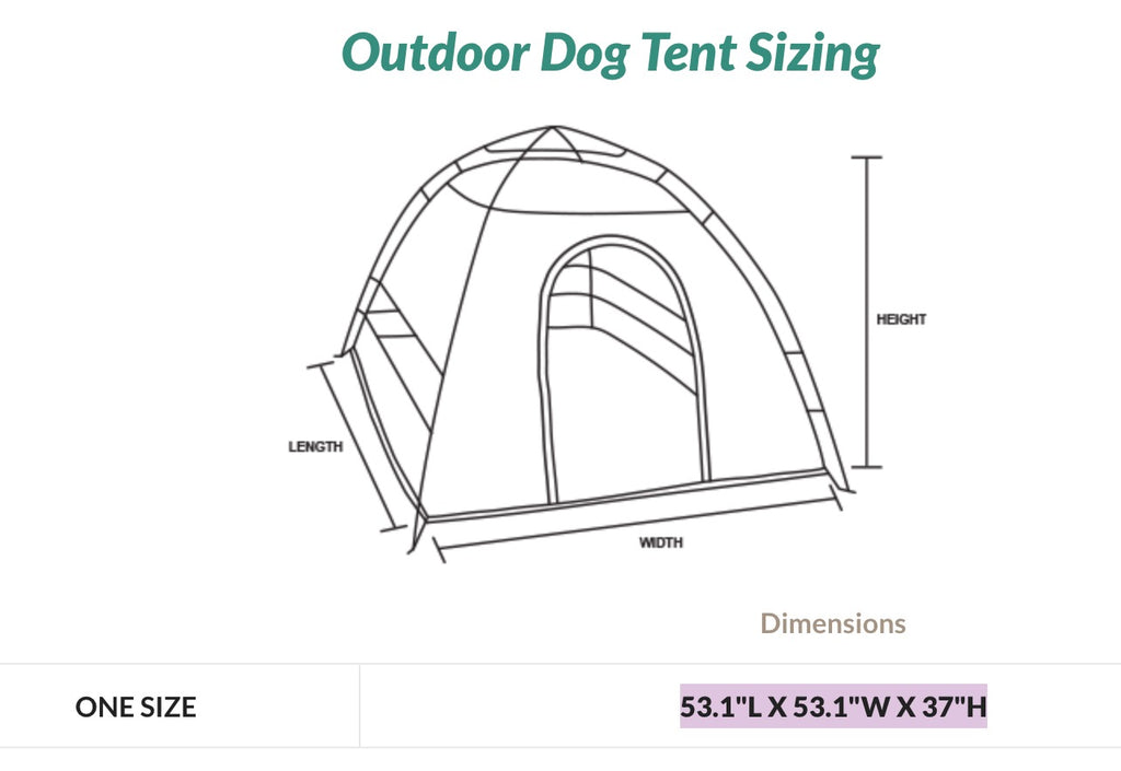 The PLAY SCOUT outdoor tent dimensions.