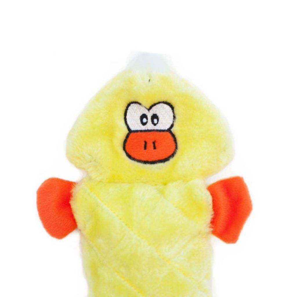 ZippyPaws Jigglerz Stuffless Dog Toy Duck