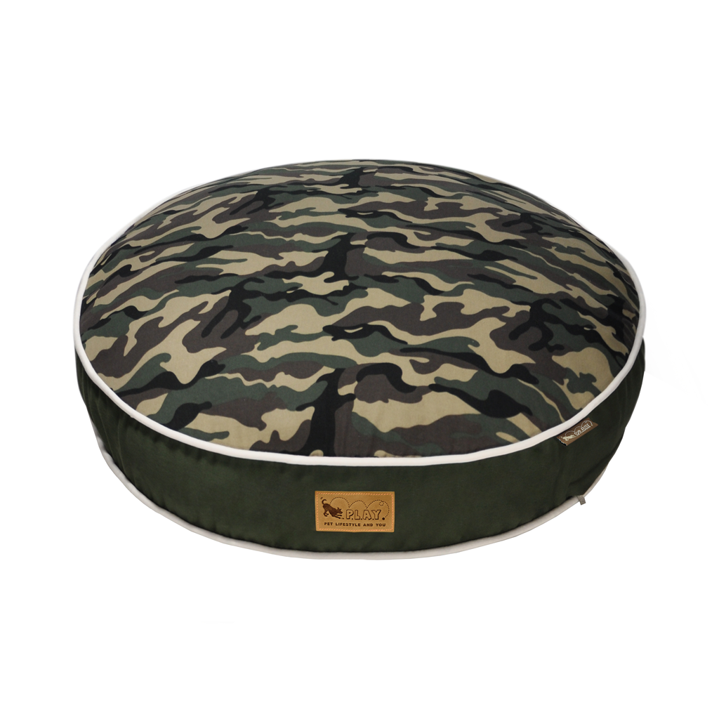 P.L.A.Y. Camouflage Round Dog Bed Green