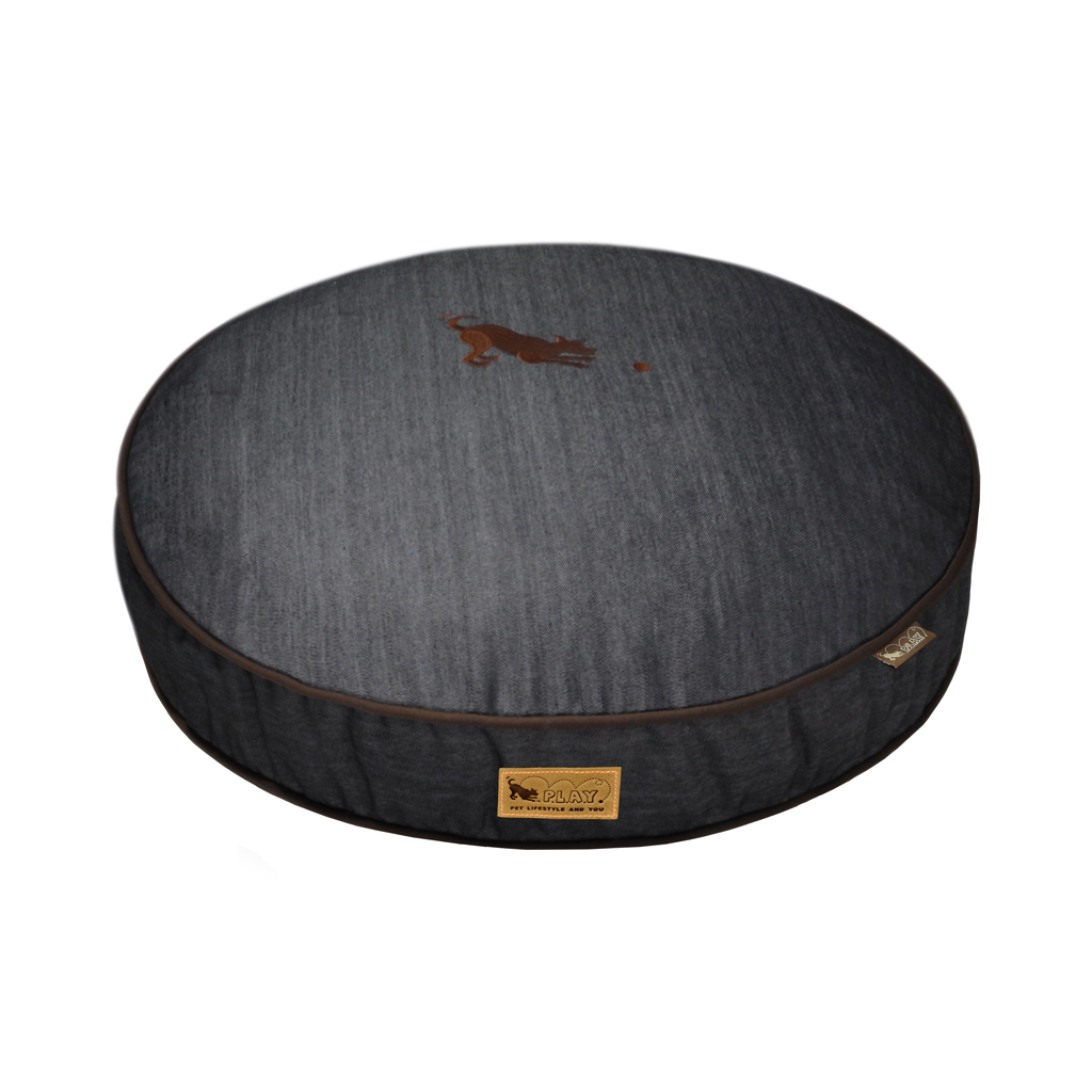 P.L.A.Y. Urban Denim Round Dog Bed Dark Chocolate