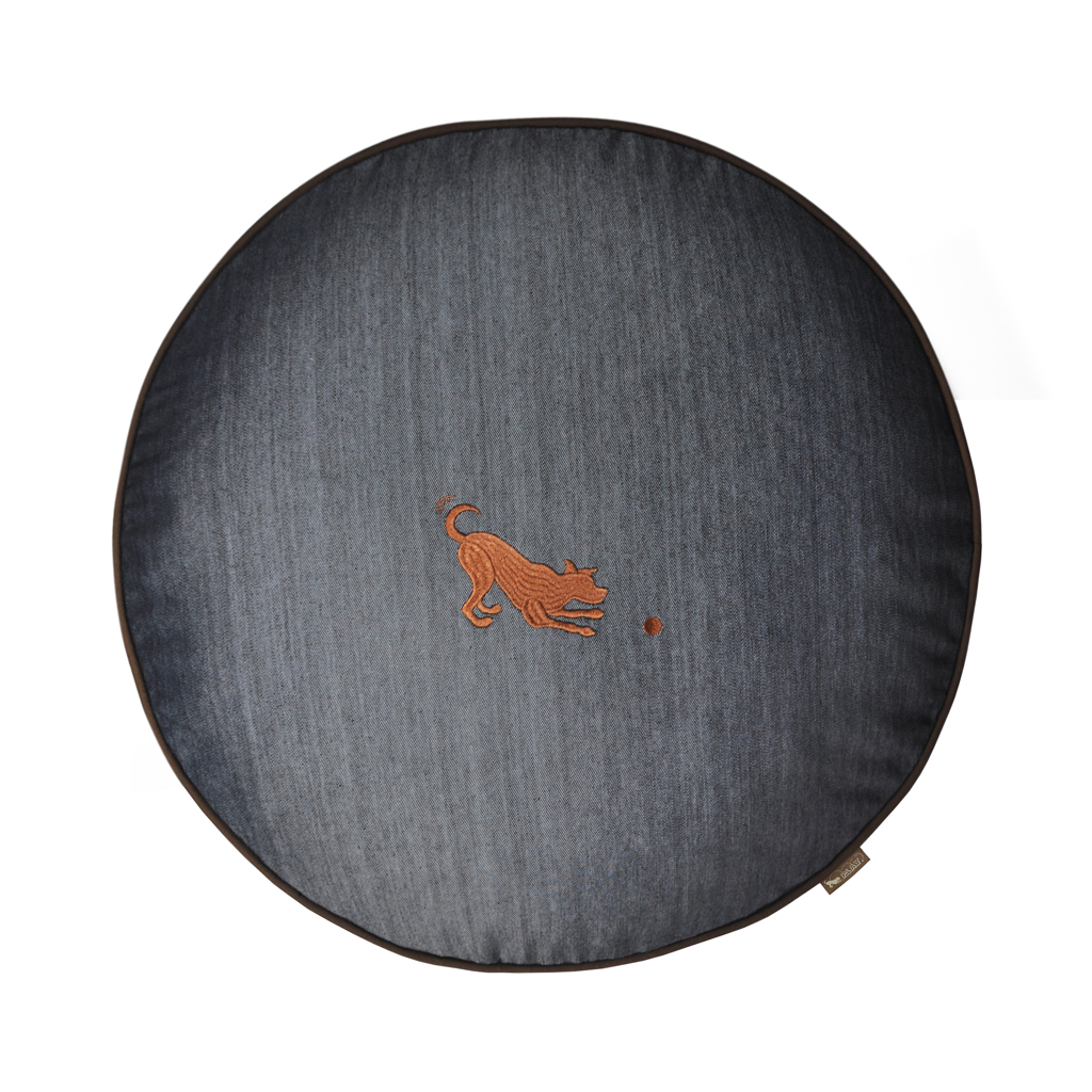 P.L.A.Y. Urban Denim Round Dog Bed Dark Chocolate 3