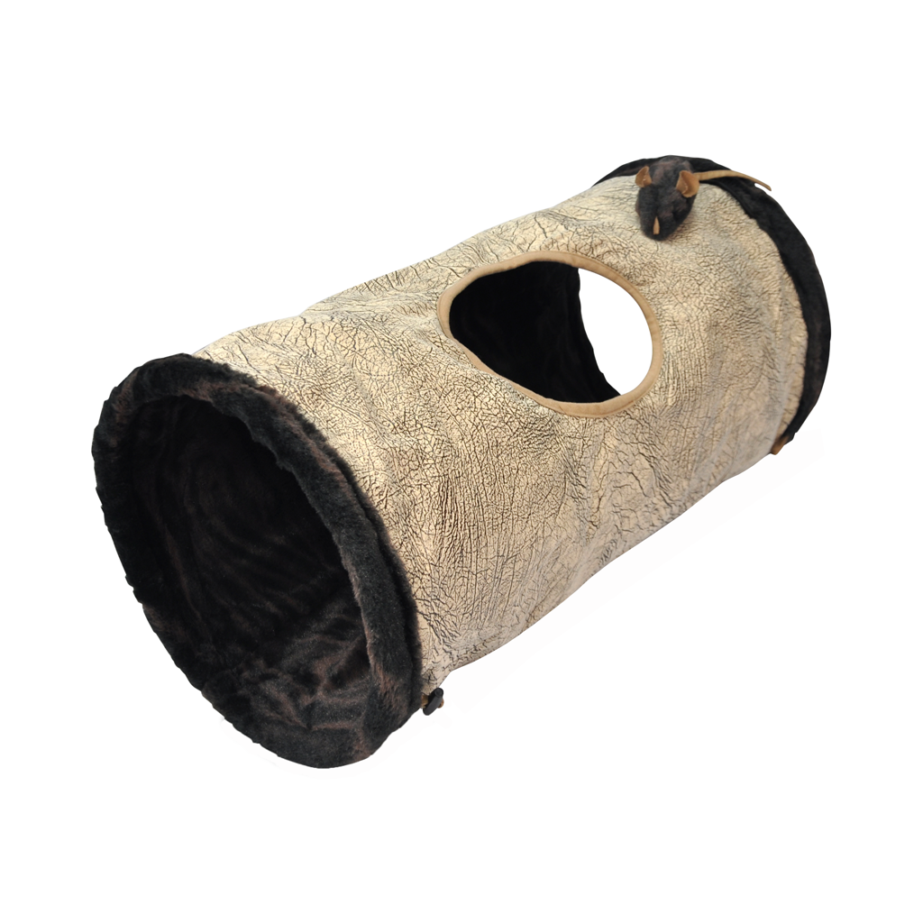P.L.A.Y. Purr And Pounce Cat Tunnel Brown