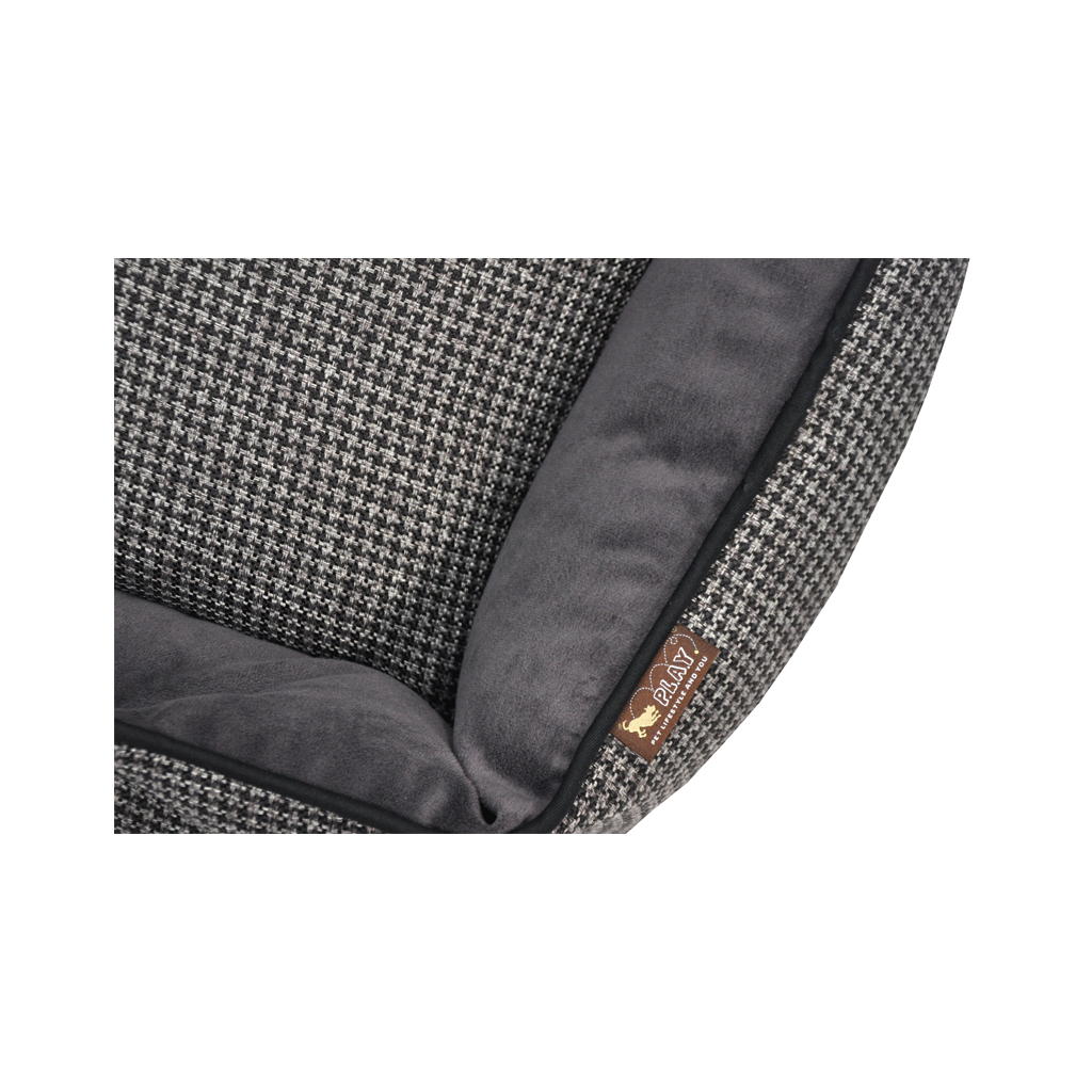 P.L.A.Y. Houndstooth Lounge Dog Bed Shadow Grey 4