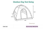 The PLAY SCOUT outdoor tent dimensions.