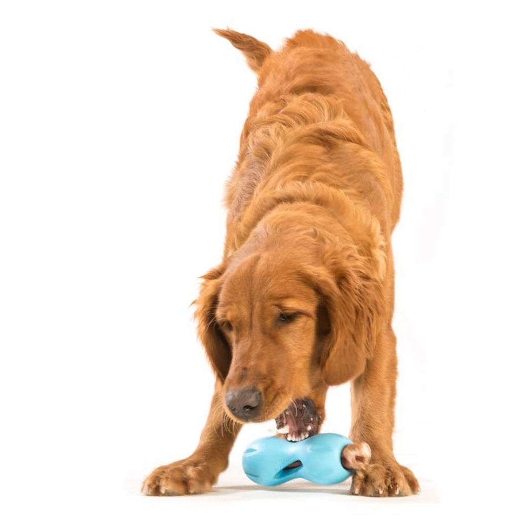 WEST PAW Qwizl Tough Treat Dispensing Dog Chew Toy, Tangerine