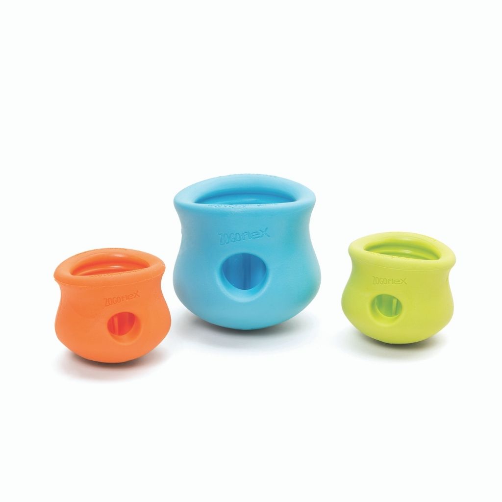 West Paw Toppl Dog Toy blue green orange