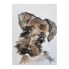 5x7 Watercolor Original Dog Portraits Schnauzer