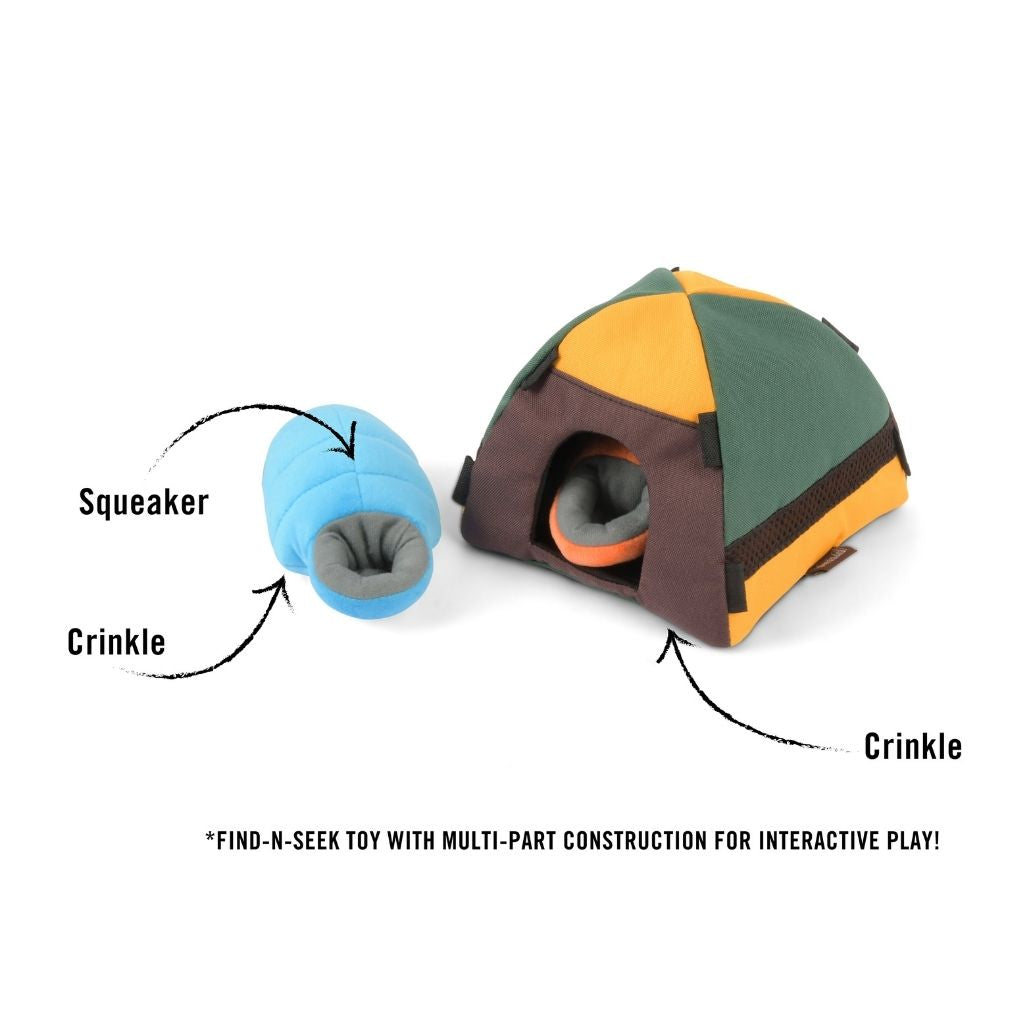P.L.A.Y. Camp Corbin Dog Toy 5 Piece Set trailblazing tent