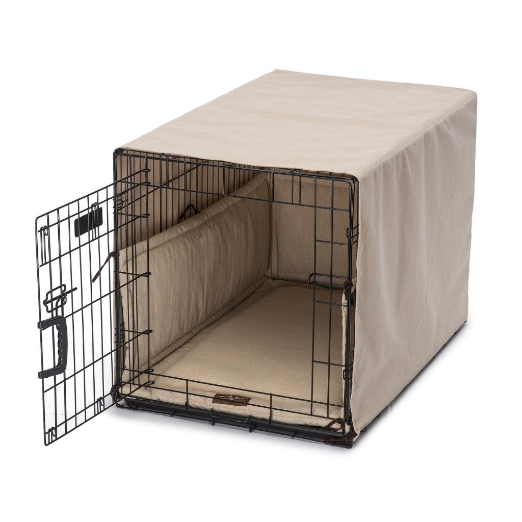 Jax & Bones Windsor Dog Crate Cover Up Set linen