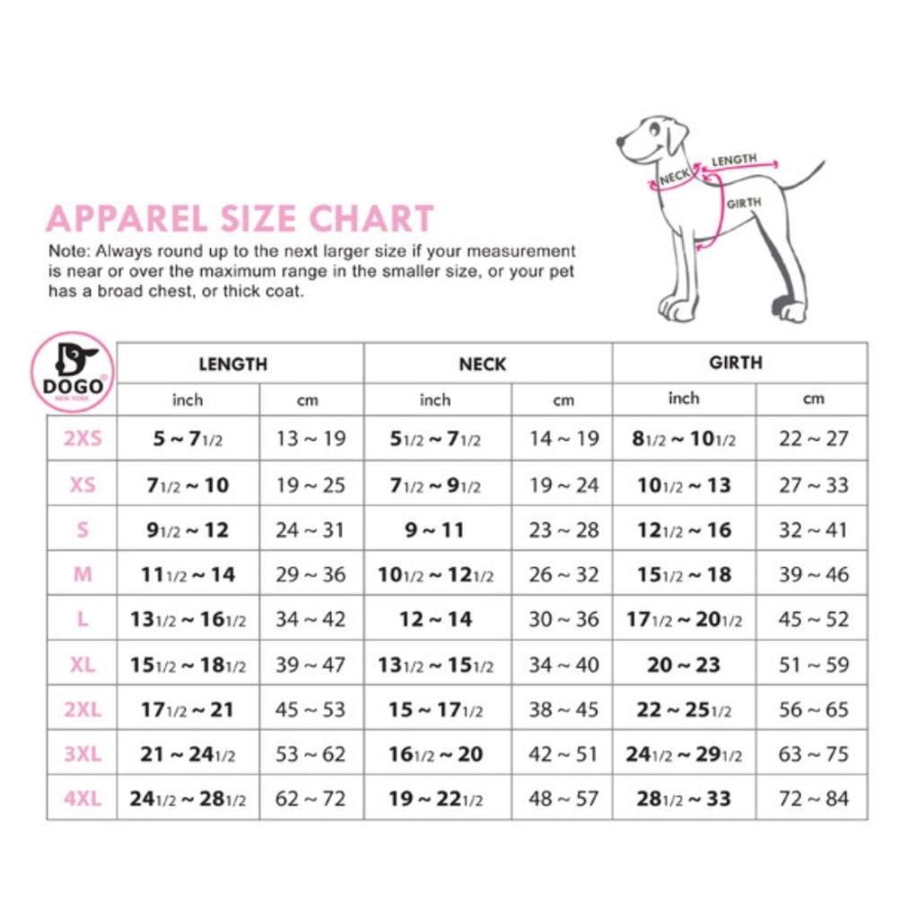 Icool Dog Tank Size Chart