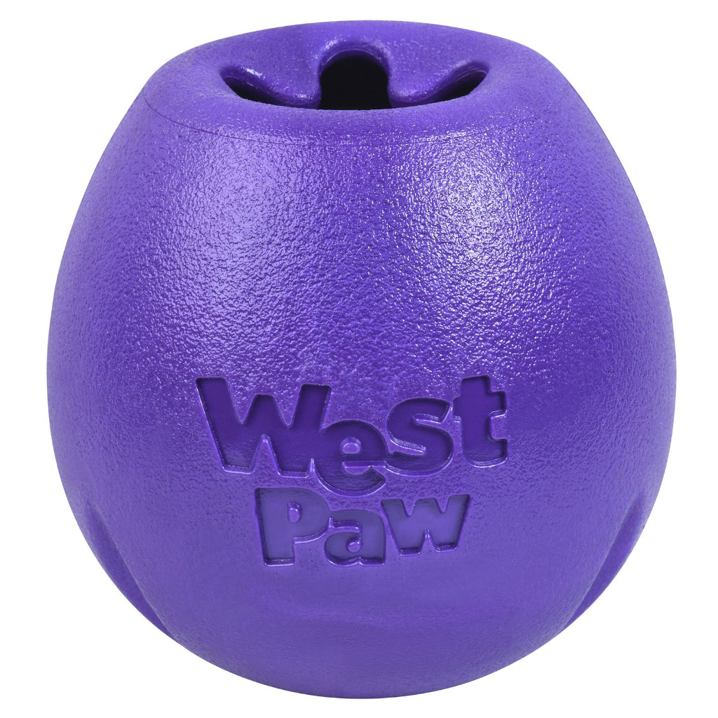 West Paw Rumbl Treat Dog Toy Eggplant