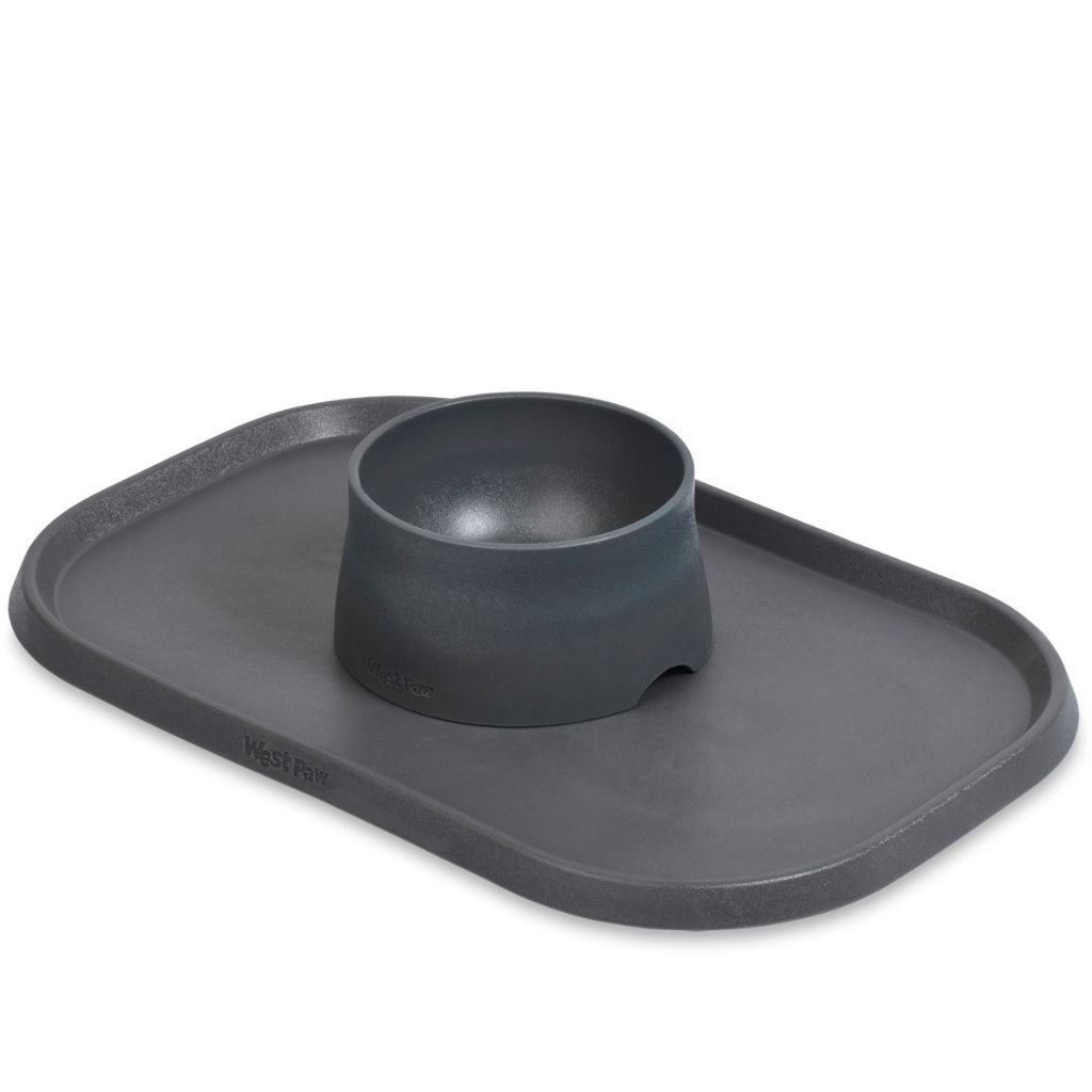 West Paw Seaflex Dog Feeding Mat Gray