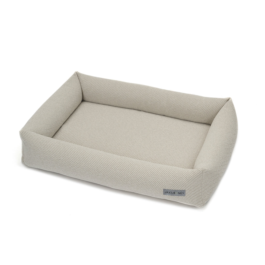 Jax & Bones Bailey Premium Textured Woven Memory Foam Cuddler Dog Bed Bisque
