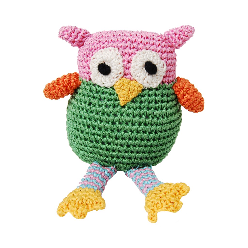 Pet Flys Knit Knacks Wise Guy Owl Dog Toy