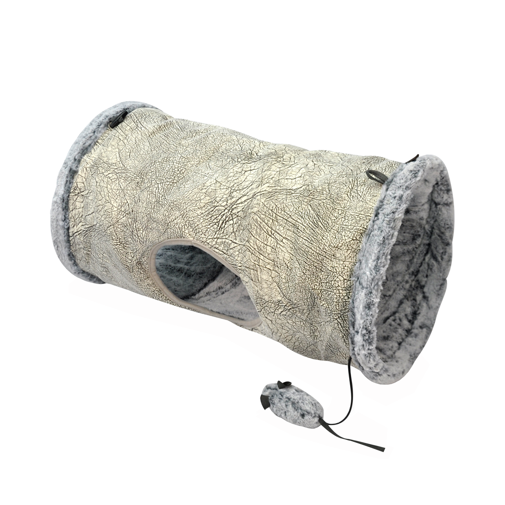 P.L.A.Y. Purr And Pounce Cat Tunnel Grey 2