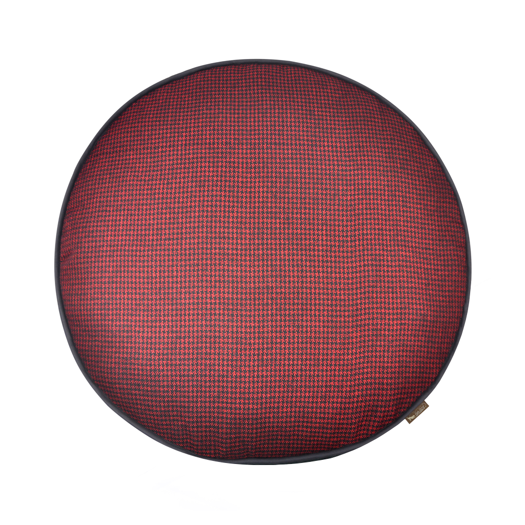 P.L.A.Y. Houndstooth Round Dog Bed Cayenne Red 3