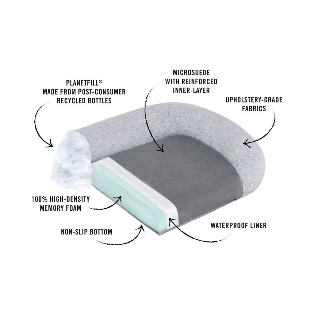P.L.A.Y. California Dreaming Memory Foam Cat and Dog Bed Grey 2