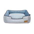 P.L.A.Y. Houndstooth Lounge Dog Bed Light Blue 2