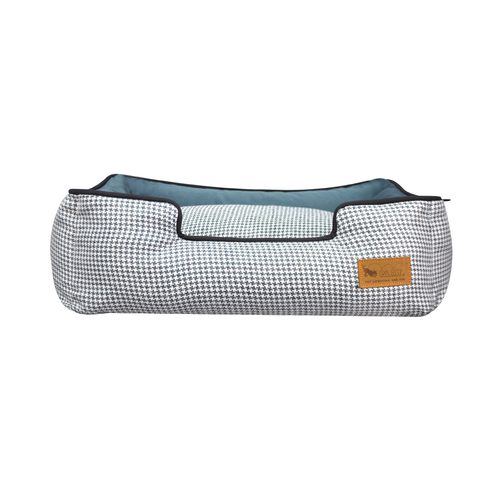 P.L.A.Y. Houndstooth Lounge Dog Bed Light Blue 3