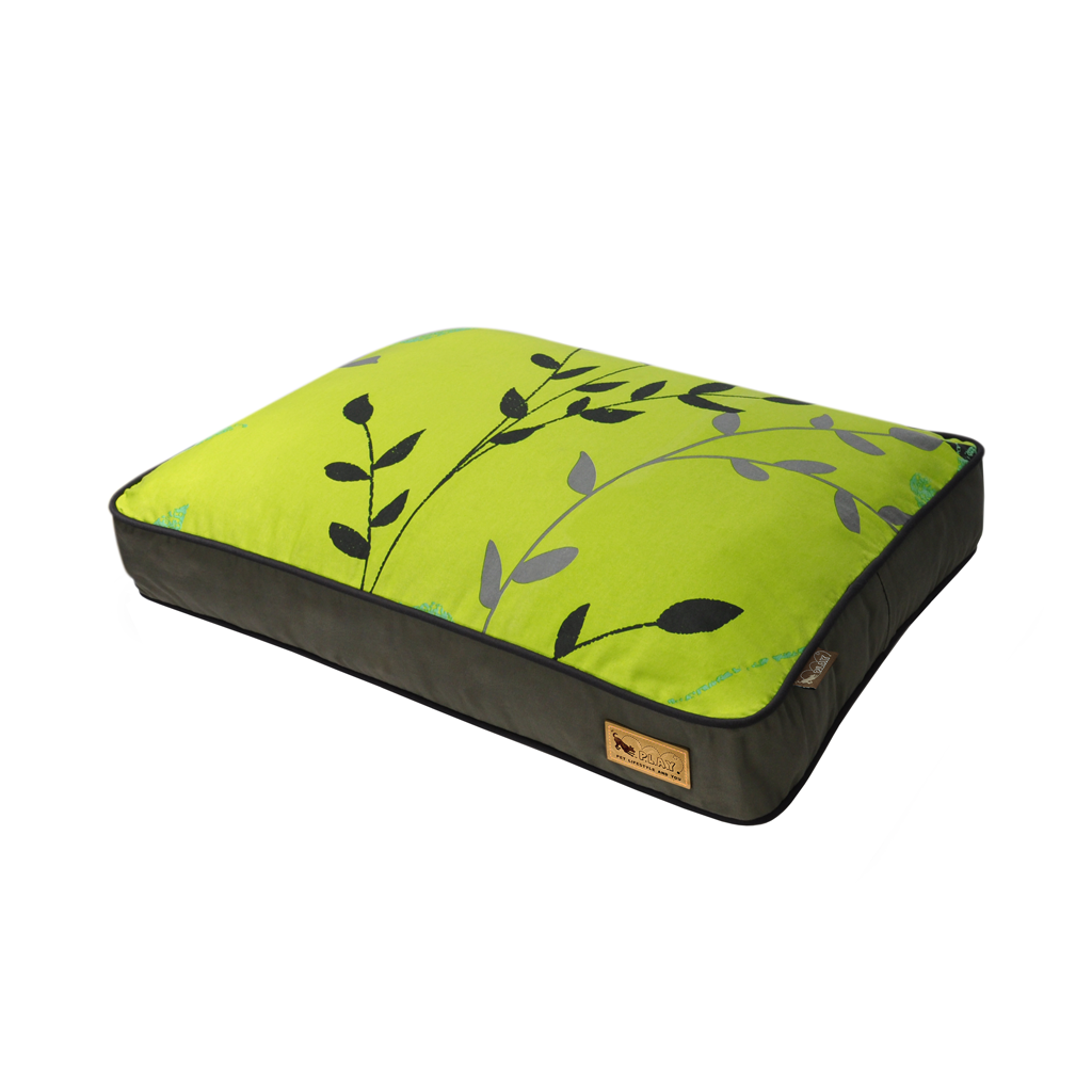 P.L.A.Y. Greenery Rectangle Dog Bed Green