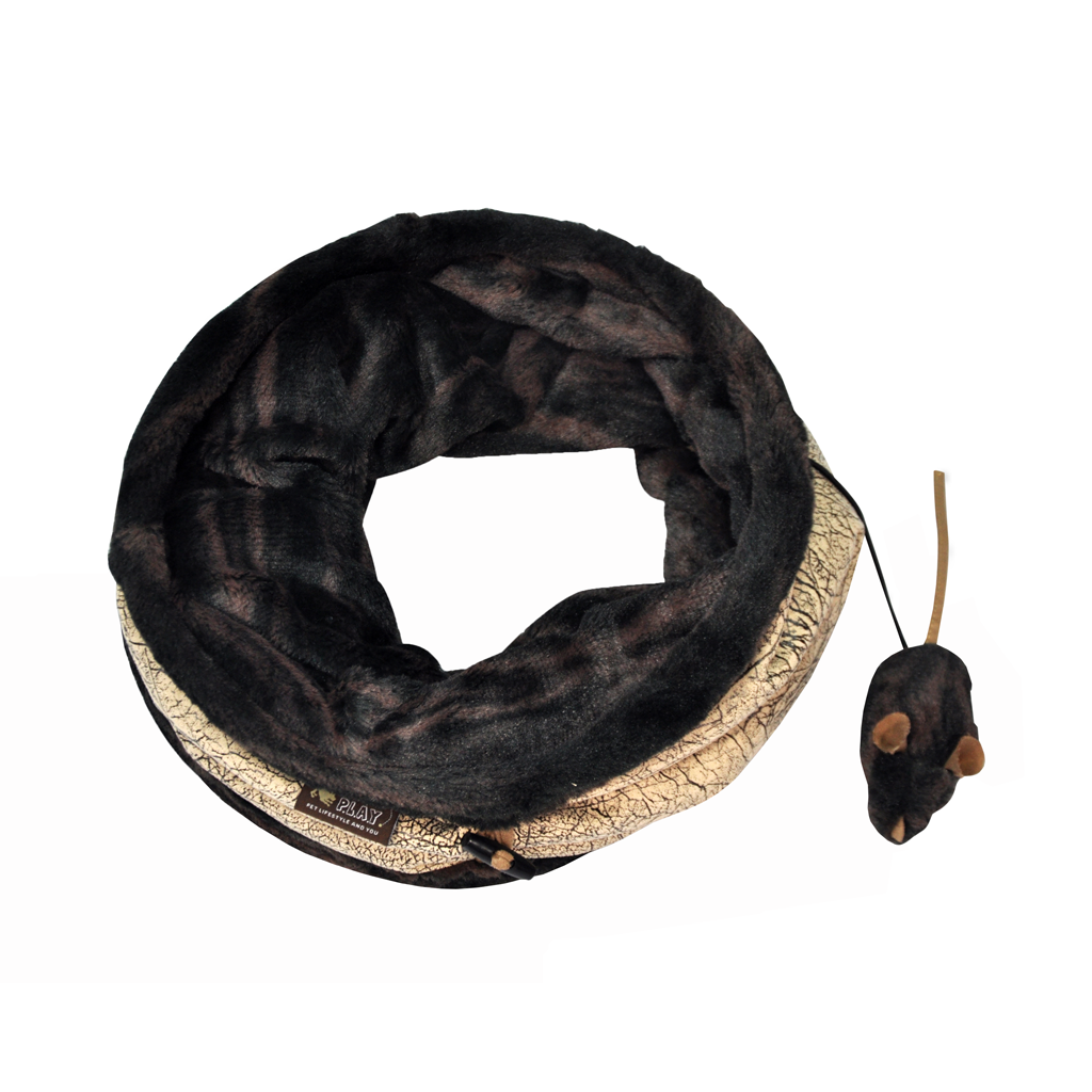 P.L.A.Y. Purr And Pounce Cat Tunnel Brown 3