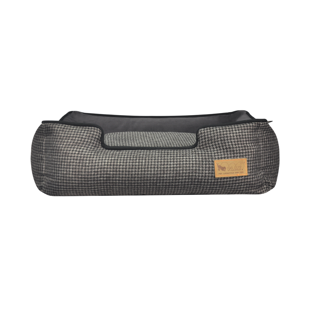 P.L.A.Y. Houndstooth Lounge Dog Bed Shadow Grey 3